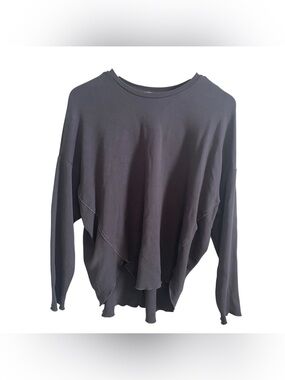 NLT Elevated Basic Gray Crew Neck Sweatshirt Top Size Small